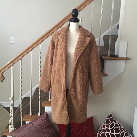 Gorgeous caramel teddy midi coat,oversized slouch fit - Picture 3 of 10